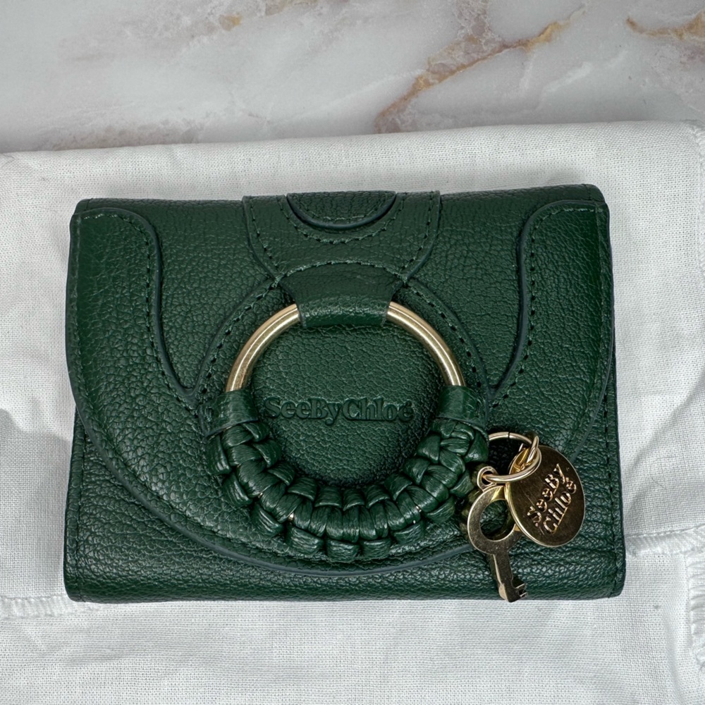 See by Chloe Hana Wallet in Deep Green Marble